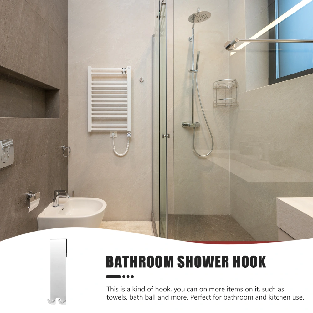 Bathroom Shower Hook Double Towel Hook Glass Shower Door Hook Metal Hook