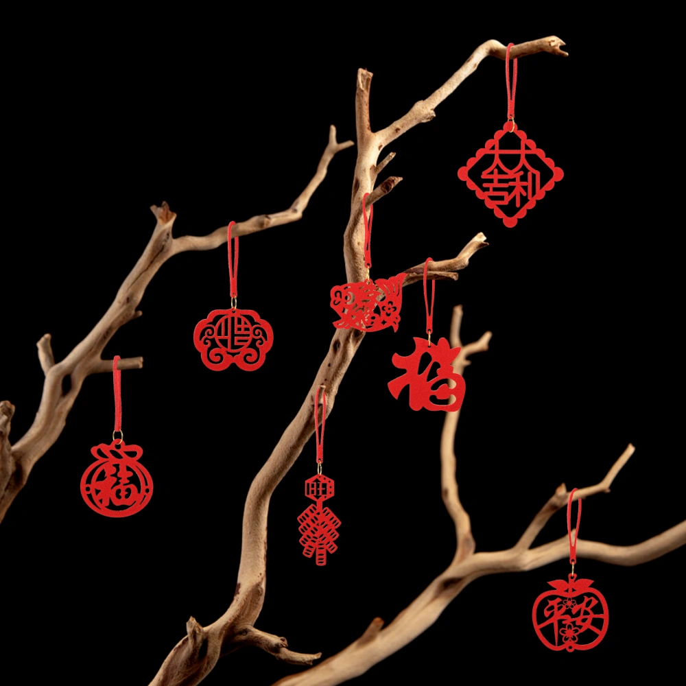 8pcs Chinese New Year Pendants Bonsai Decoration Chinese Style Ornaments