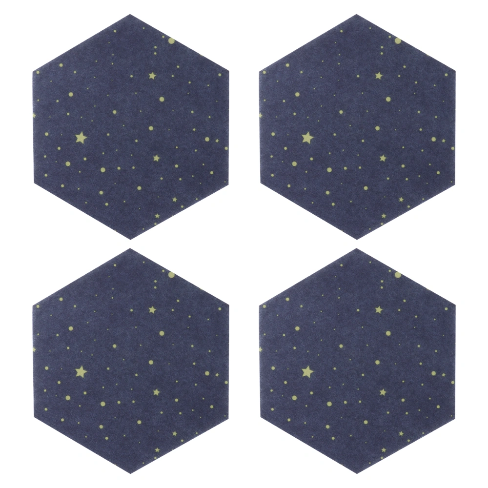 4pcs Starry Hexagon Felt Board Decors Wall Decors Message Board Wall Decors