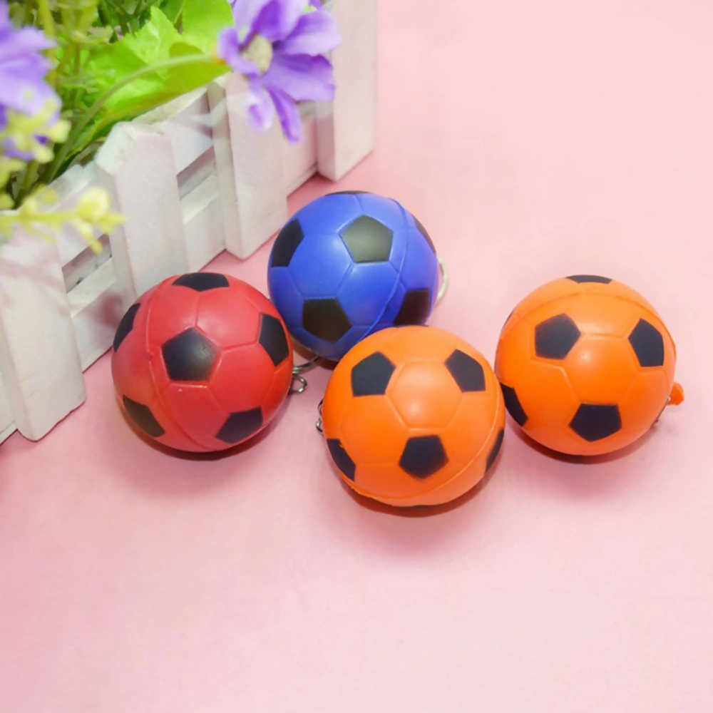 24PCS Funny PU Sports Ball Key Chain Mini Football Key Ring Soccer Key  Ring Gifts For Men Kids (Random Color)