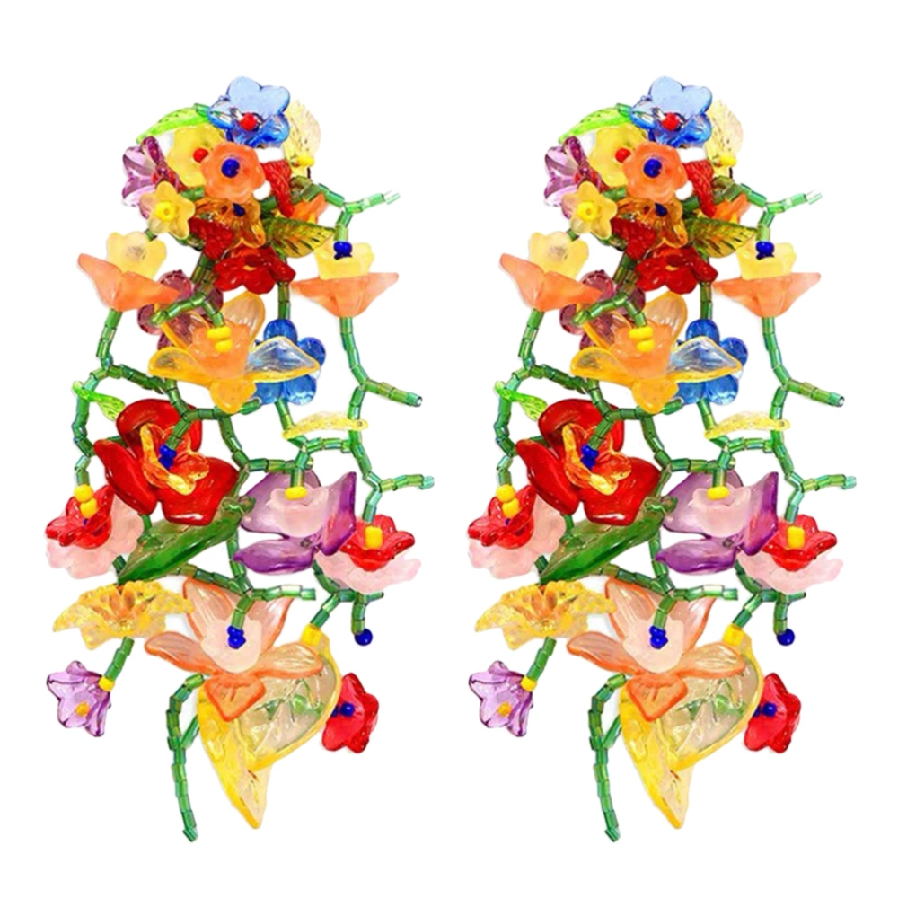 1 Pair Colorful Leaves Earrings Ear Dangler Fashion Earrings Girls Ear Jewelry