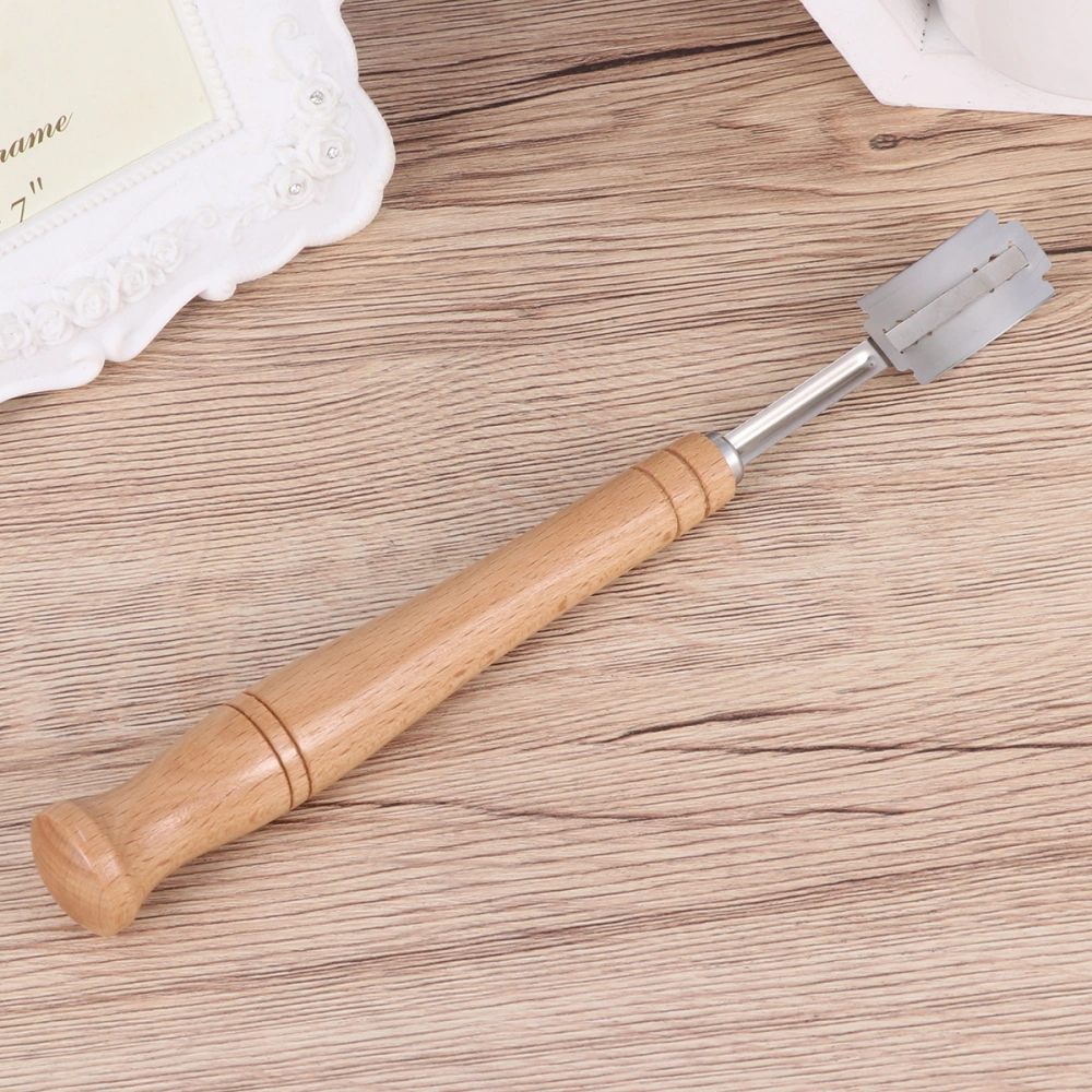 Stainless Steel Bread Shaper Grooming Beech Long Handle Dough Scoring Tool