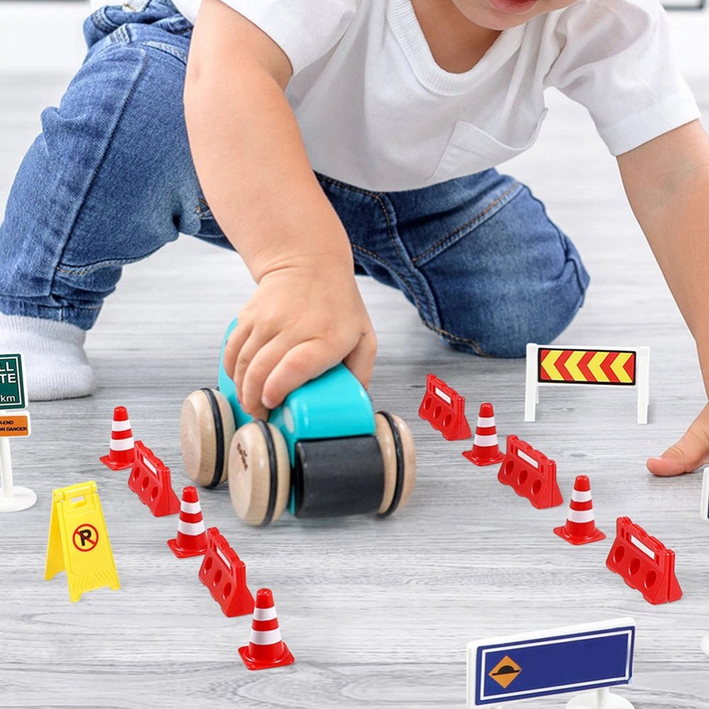 1 set of Mini Roadblocks Toy Simulation Road Cone Fences Kids Traffic Cognitive Toy