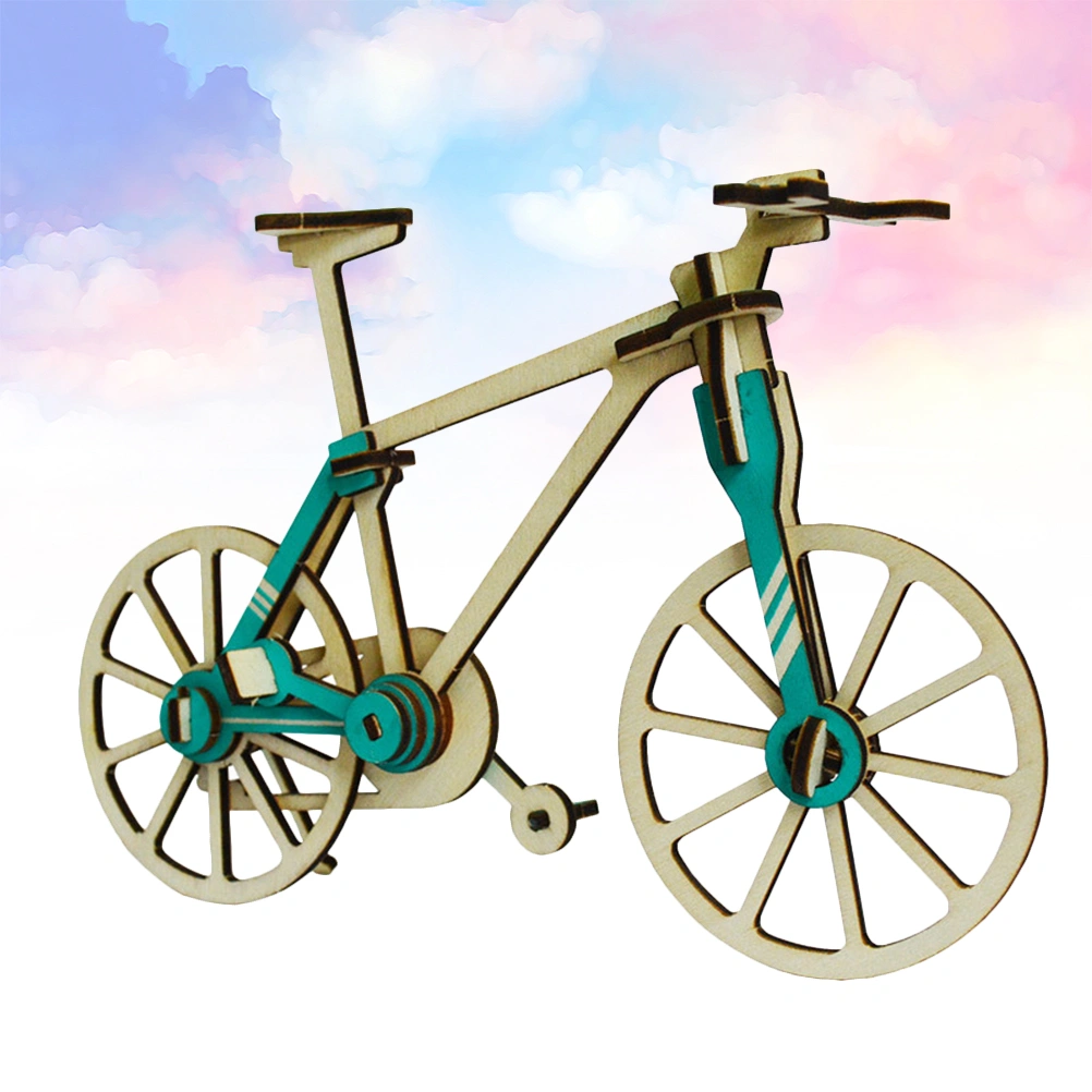 3pcs Wooden Puzzle Plaything 3D Puzzle Toy DIY Handmade Craft Puzzle Jigsaw Puzzle Model for Kids Children (Bike Pattern)