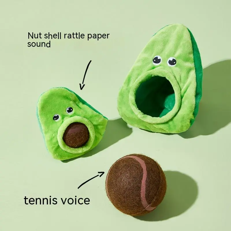 Pet Dog Toy Dig Out Elastic Ball Loud Paper Sound Avocado Watermelon Banana