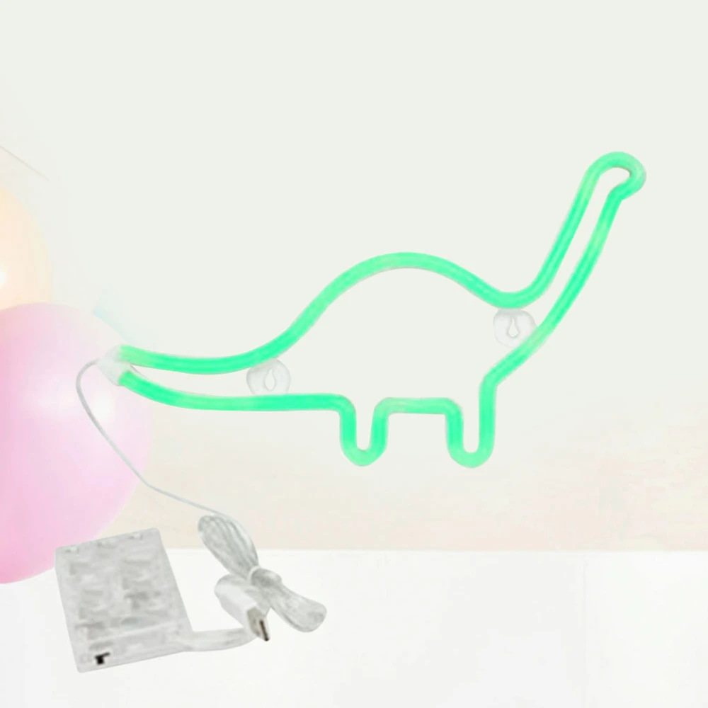 Dinosaur Shape Design Neon Sign Light Room Wall Decorations Home LED Night Light Home Ornament(GJ-Dinosaur Green,without Baterry)