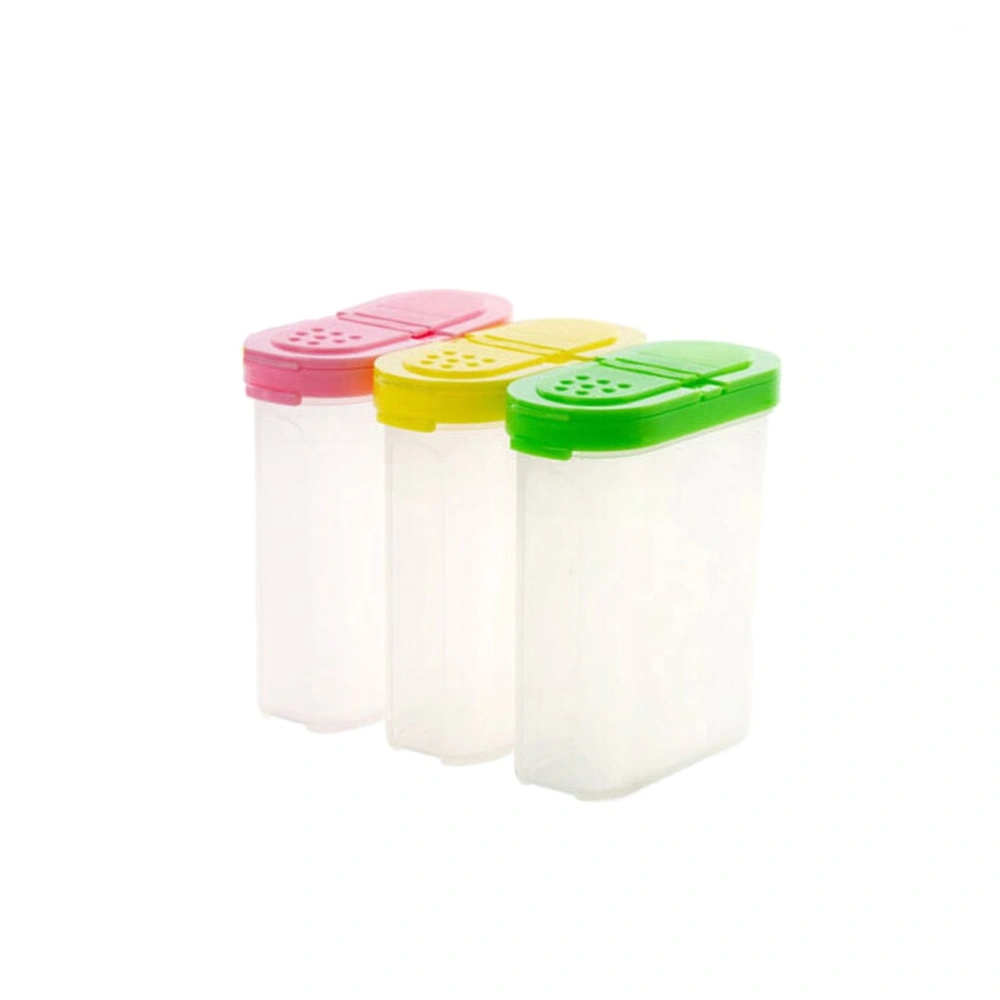 3pcs 250ml Kithcne Creative Transparent Seasoning Cans Kitchen Cylindra Spice Rack 2 Lid Condiment Bottles Pepper Shakers Box