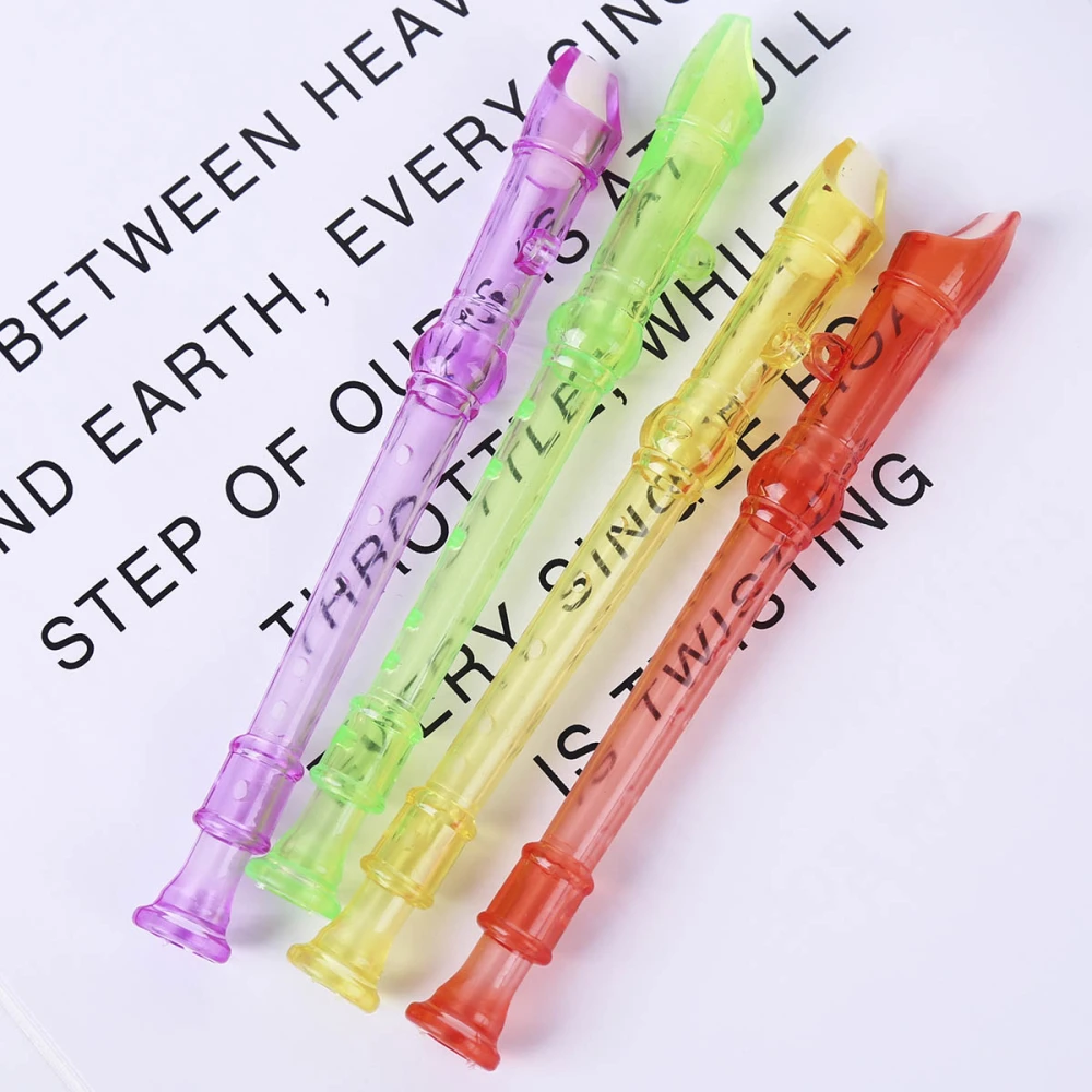 20Pcs Transparent Clarinet Toys Creative Flutes Wind Instrument Toys Early Music Educational Toys (Random Color)