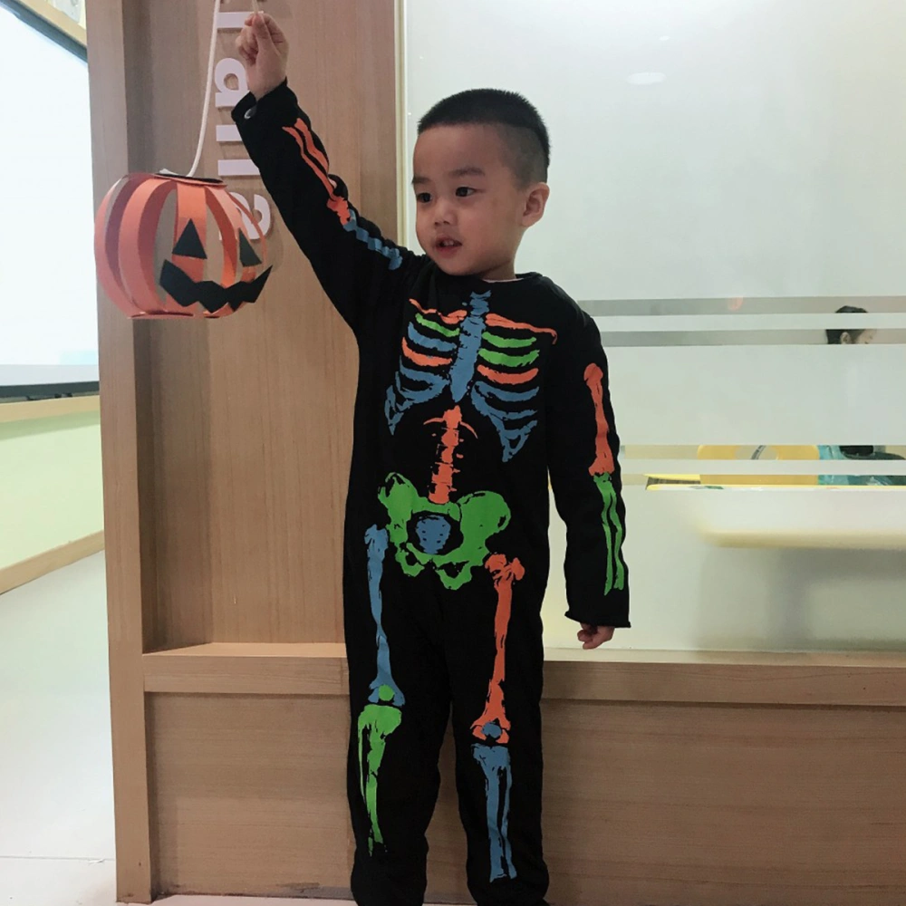 Halloween Skeleton Pattern Clothes Kids Cosplay Costume Party Role Play Clothes