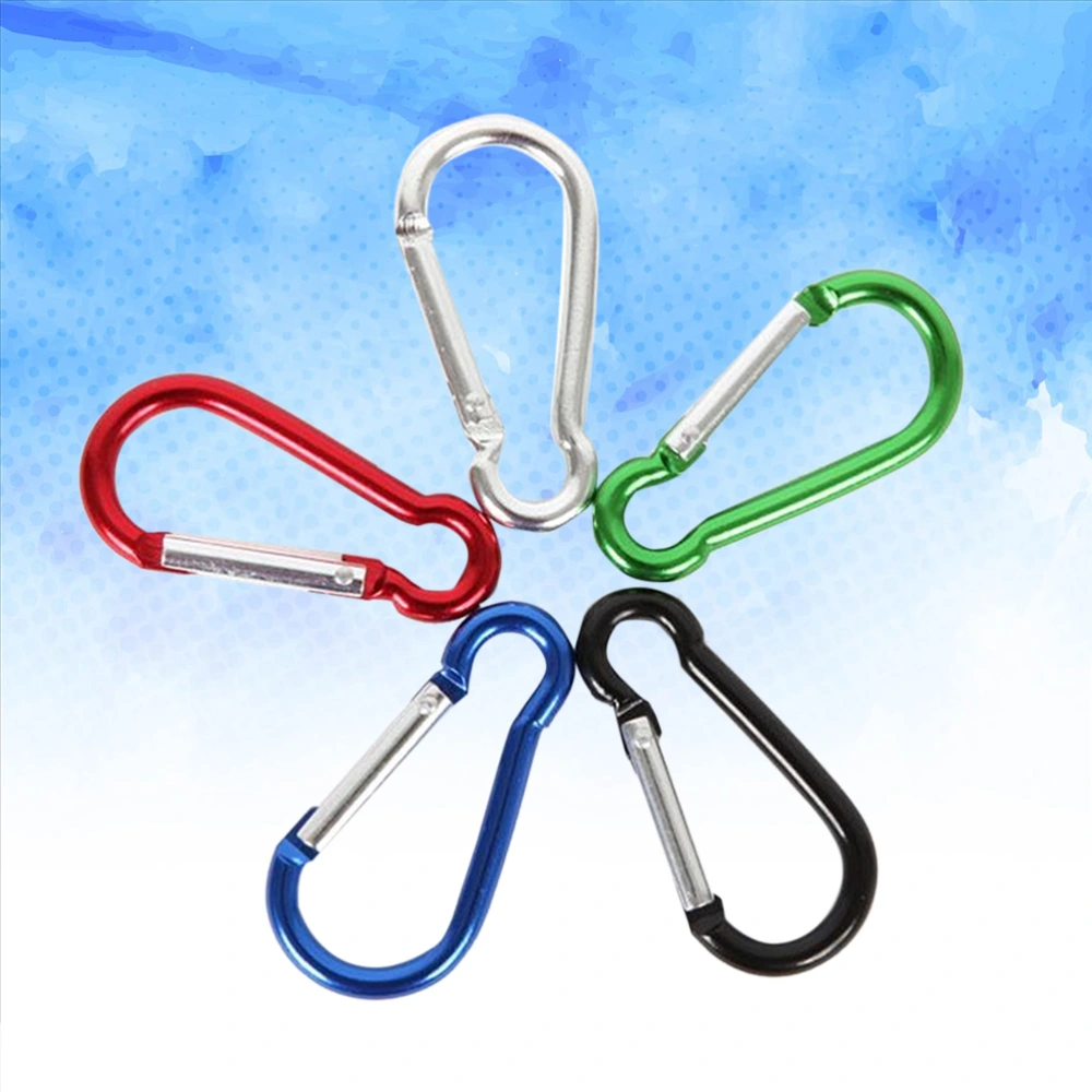 10pcs No.6 Multi-function Climbing Buckle Safe Lightweight Carabiner Gourd Type for Outdoor Sports Hanging (Mixed Color)