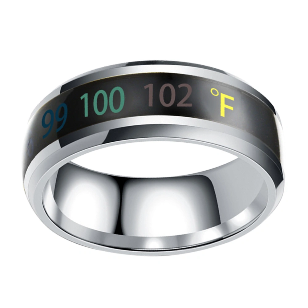 1Pc Fashion Ring Jewelry Intelligent Temperature Display Couple Ring (No.8)