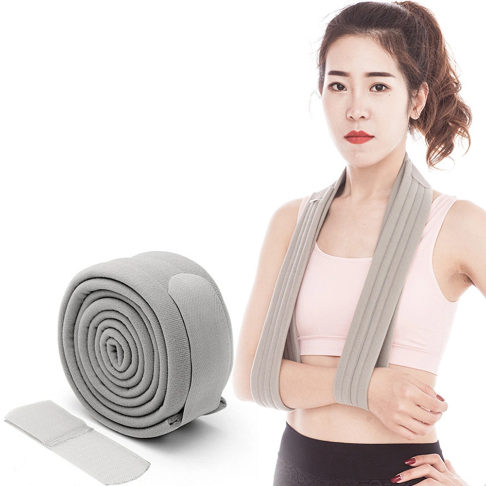 Adjustable Arm Sling Breathable Shoulder Elbow Support Brace Ergonomically Designed Medical Fixed Strap for Broken Fractured Arm -Size M (Grey)