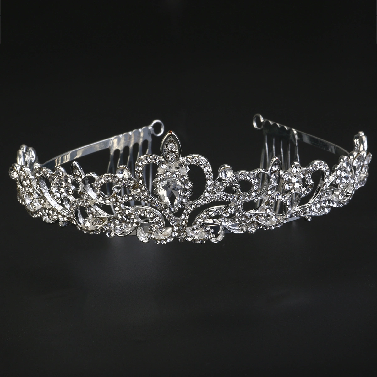 Bridal Wedding Jewelry Set Rhinestone Tiara Necklace Earrings