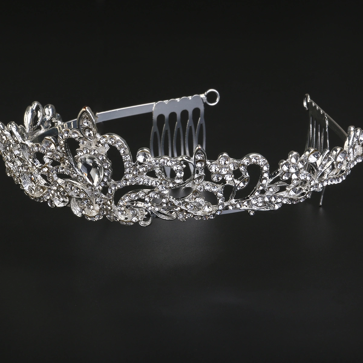 Bridal Wedding Jewelry Set Rhinestone Tiara Necklace Earrings
