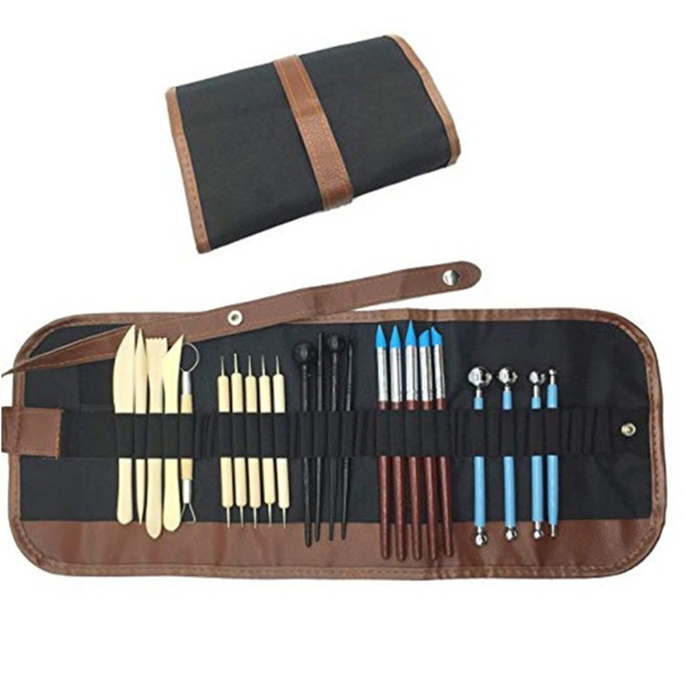 24PCS Pottery Carving Tool Clay Sculpting Tools Modeling DIY Craft Tool with Bag