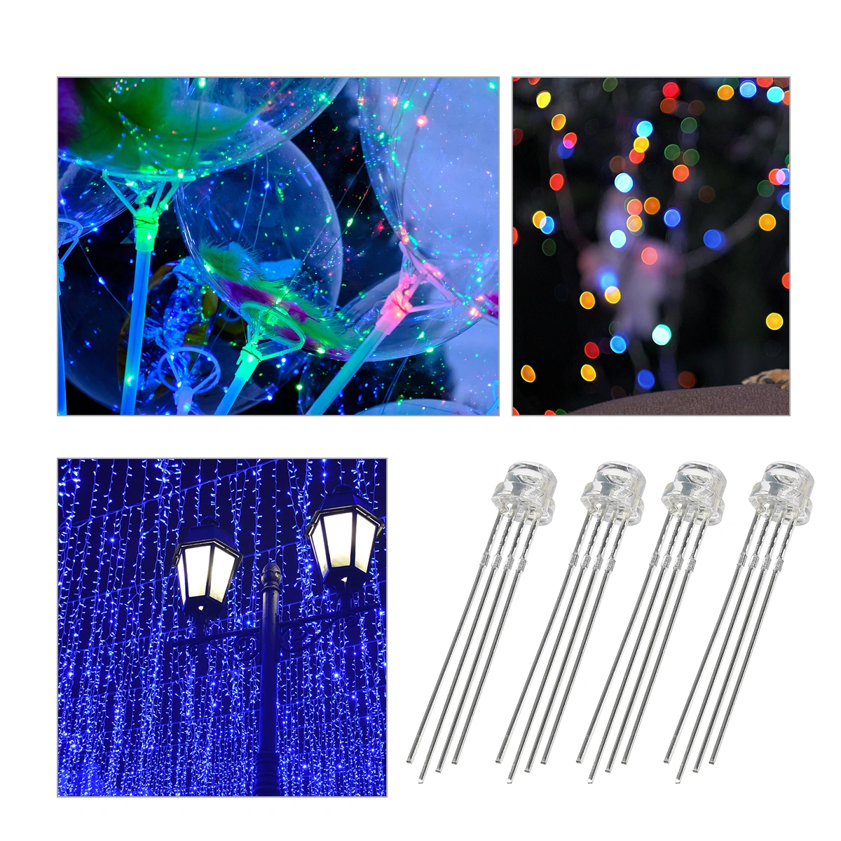25pcs 5mm Light-emitting Diode F5 Straw Hat Lamp Beads Color-changing Led