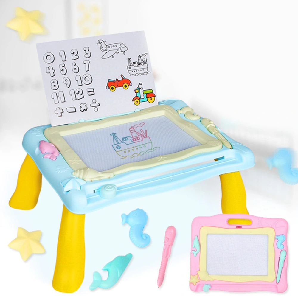 Portable Small Magnetic Table Erasable Drawing Boards Educational Doodle Sketch Writing Board for Children Kids (Pink and Accessory Color Random)