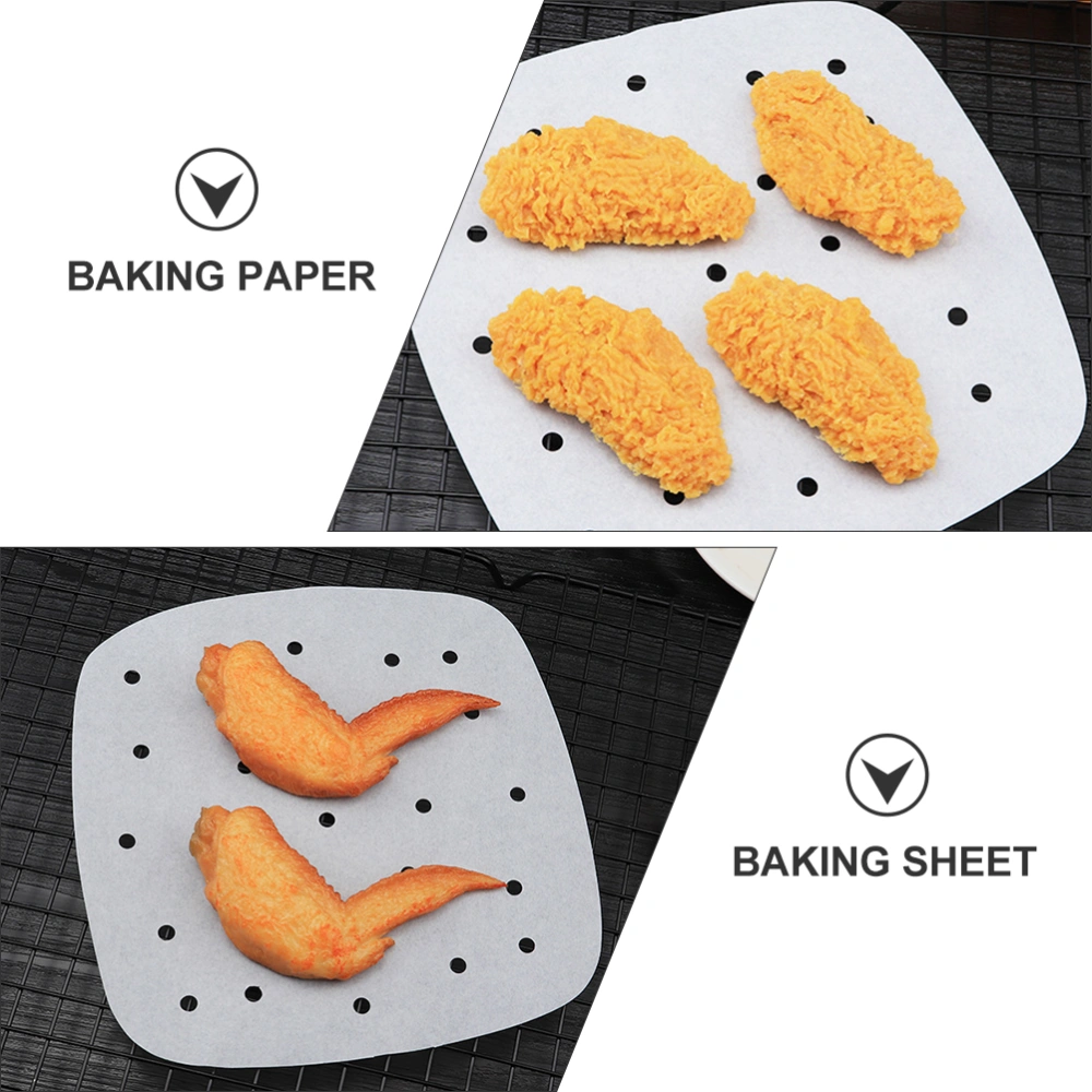 100 Sheets Air Fryer Baking Paper Non-stick Baking Pad Paper Roast Paper Sheet