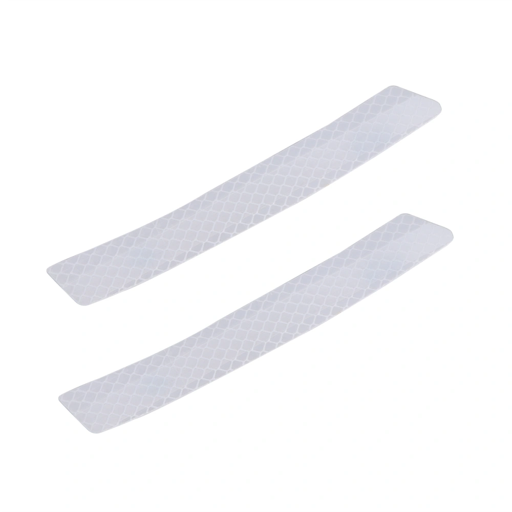 2Pcs Car Wheel Eyebrow Reflective Stripe Sticker DIY Tape Self-Adhesive Sticker (White)