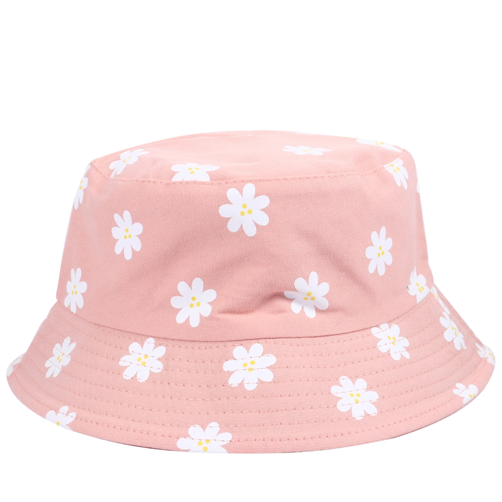 1Pc Lovely Flower Printed Fisherman Hat Anti-UV Reversible Bucket Hat for Women