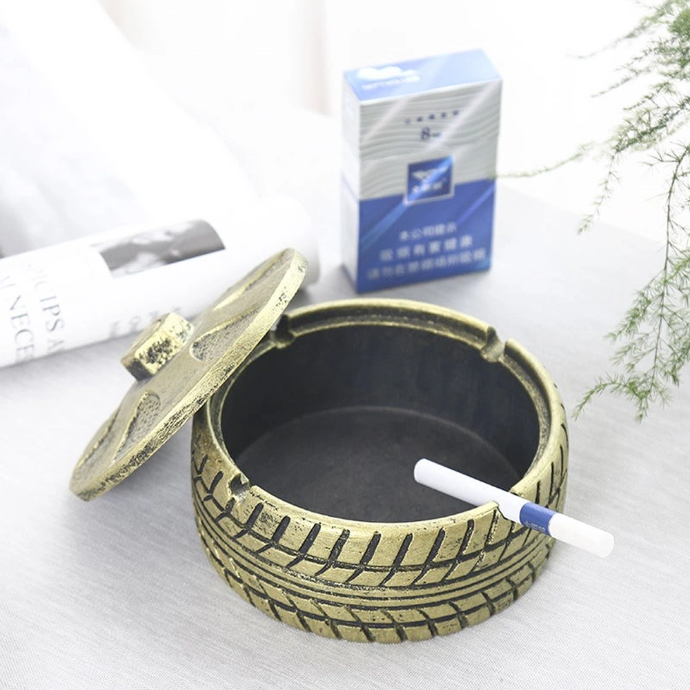 1PC Ceramic Ashtray Tyre Design Ashtray Cigarette Ash Holder Tea Table Ashtray Creative Tobacco Jar without Cover for Home Office