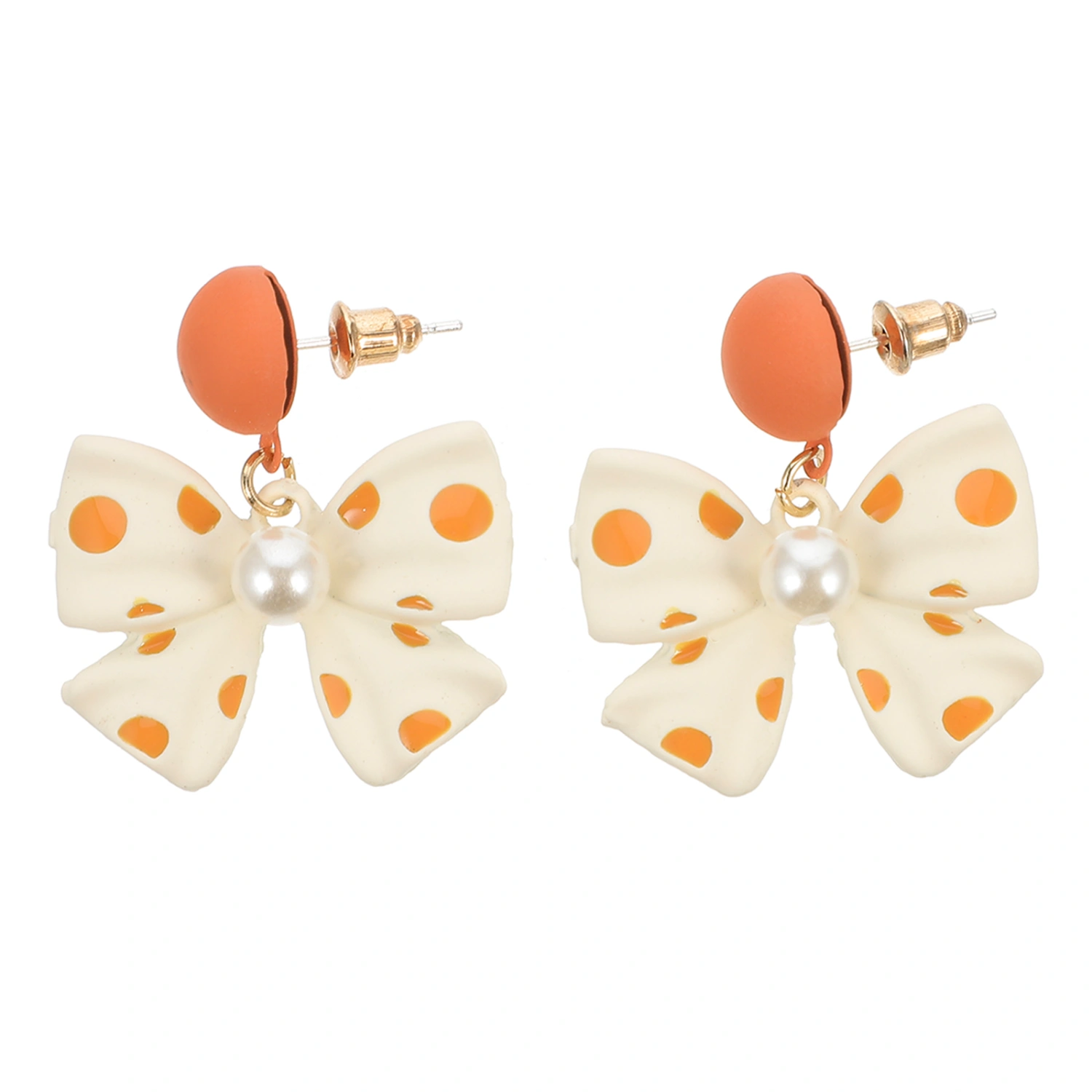 1 Pair Women Ear Studs Jewelry Gift Fashion Bow Pearl Earrings Wedding Jewelry