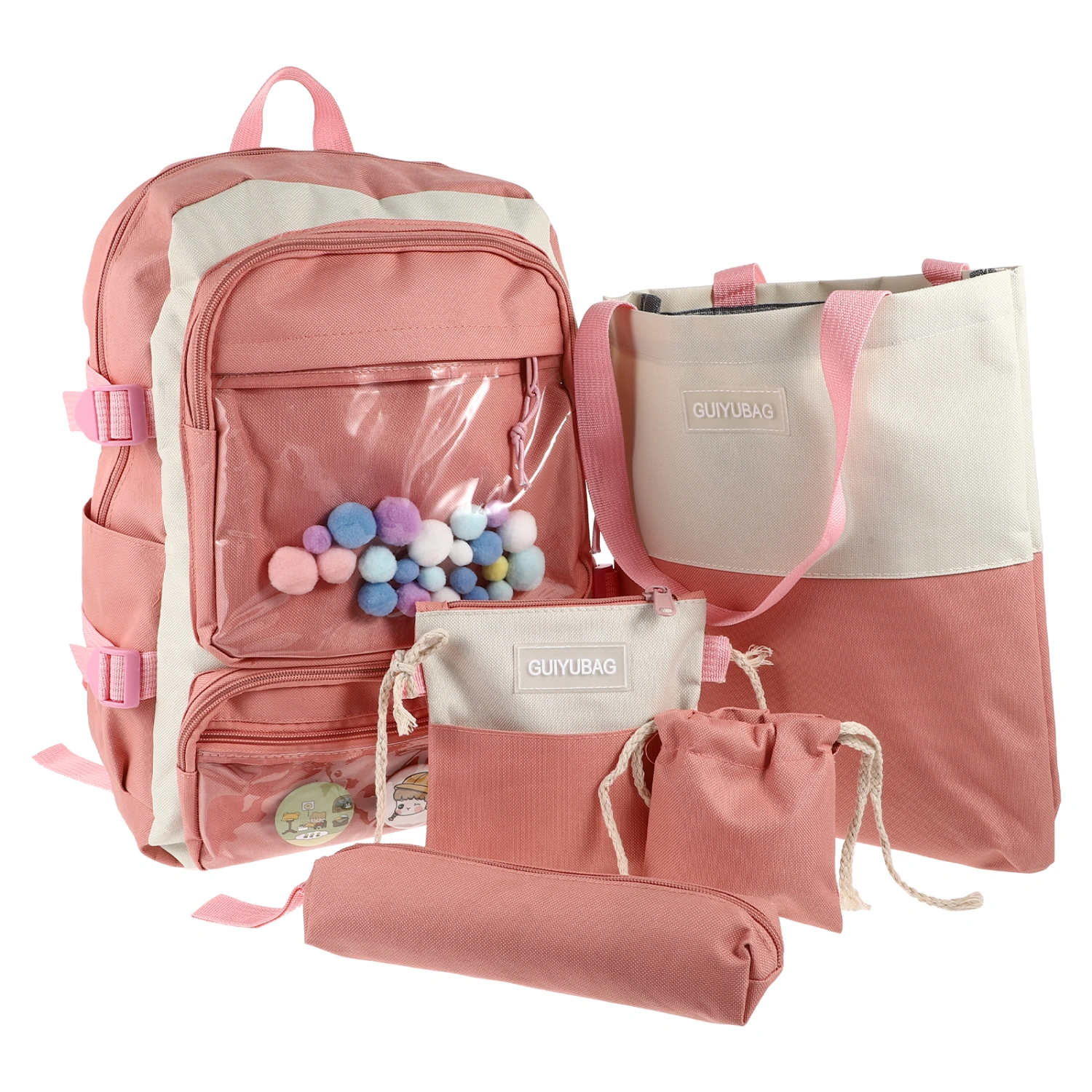 1 Set of Large Capacity Student Backpack Girls Schoolbag Daily Simple Handbag
