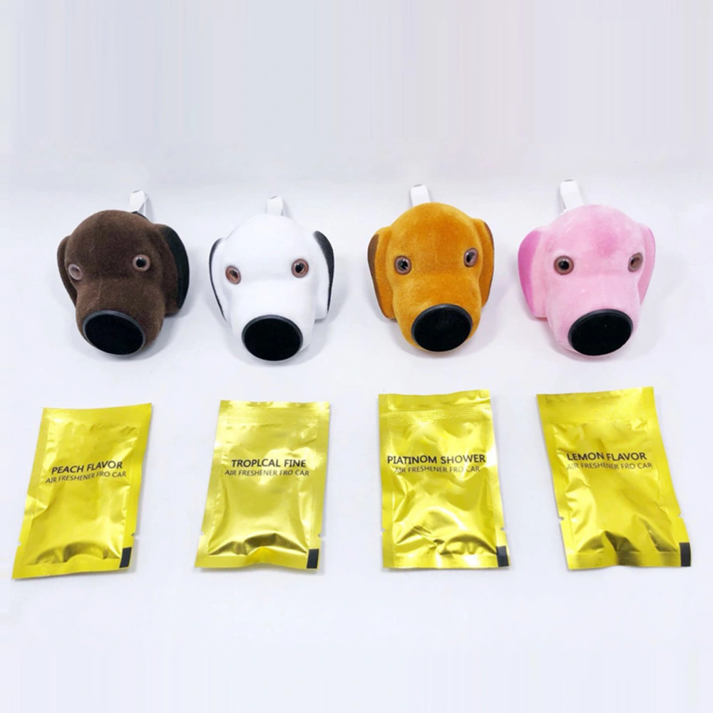 Cartoon Dog Head Shape Magnetic Bracket Car Outlet Aromatherapy Phone Bracket Mobile Phone Holder(Yellow)