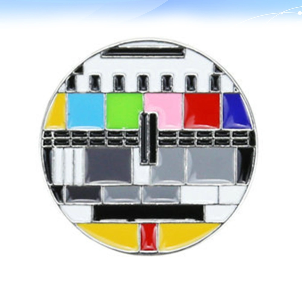 2PCS Retro TV Channel Shape Breastpin Creative Brooches Unique Brooch Pin Costume Props Decoration Small Gift for Decor (A00582)