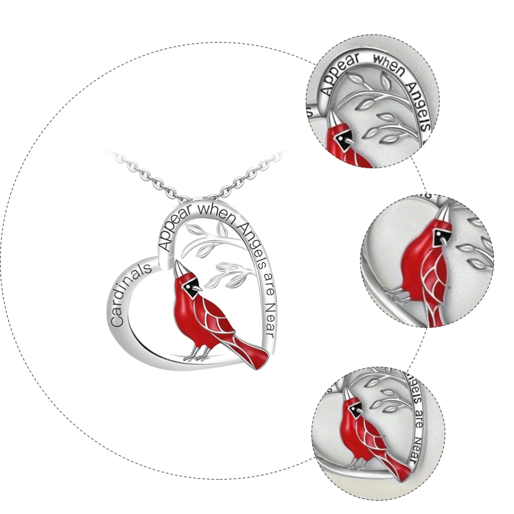 1pc Delicate Heart Shaped Bird Necklace Bird Pendant Necklace Fashion Accessory