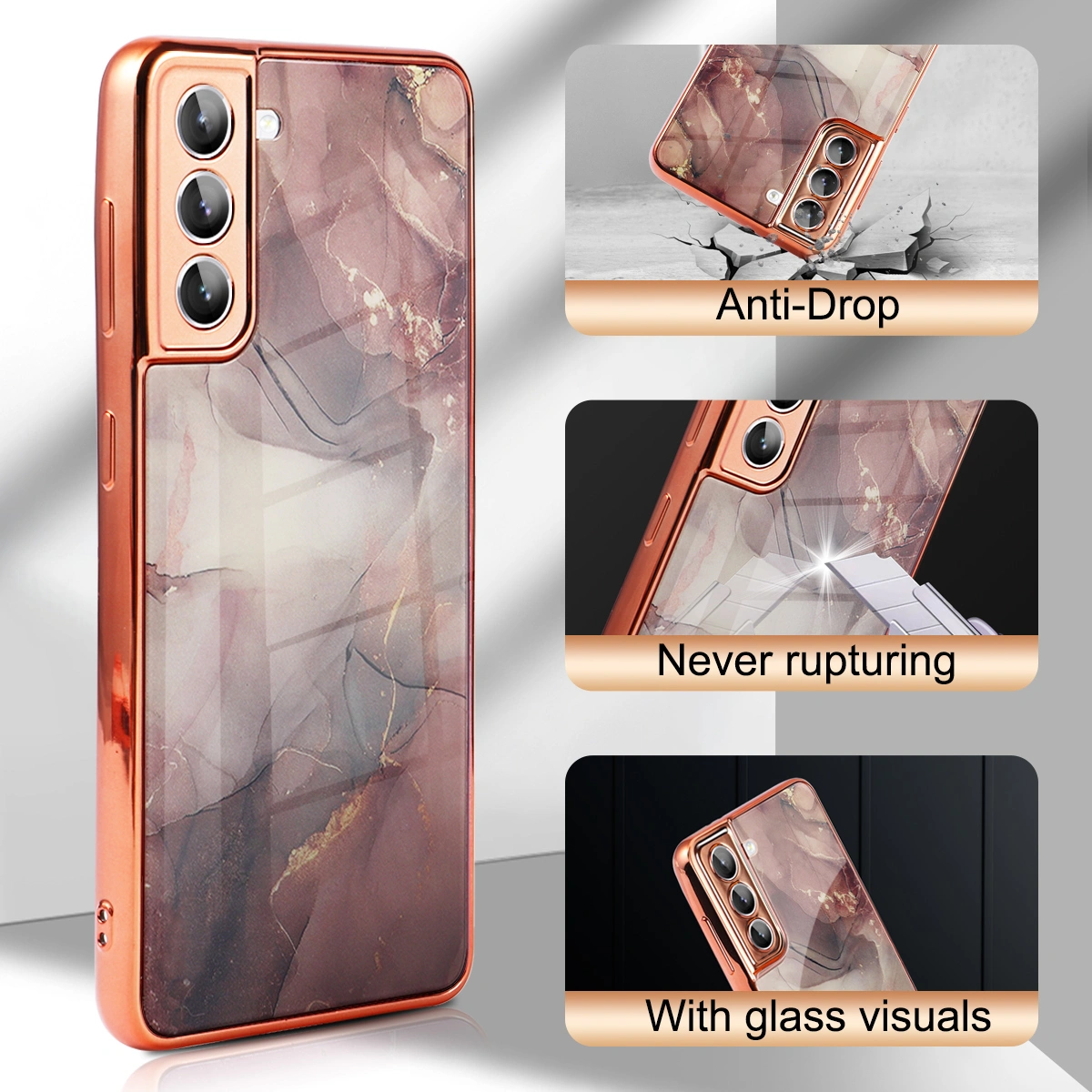 1Pc Marble Pattern Phone Shell Phone Cover Compatible for Galaxy S21