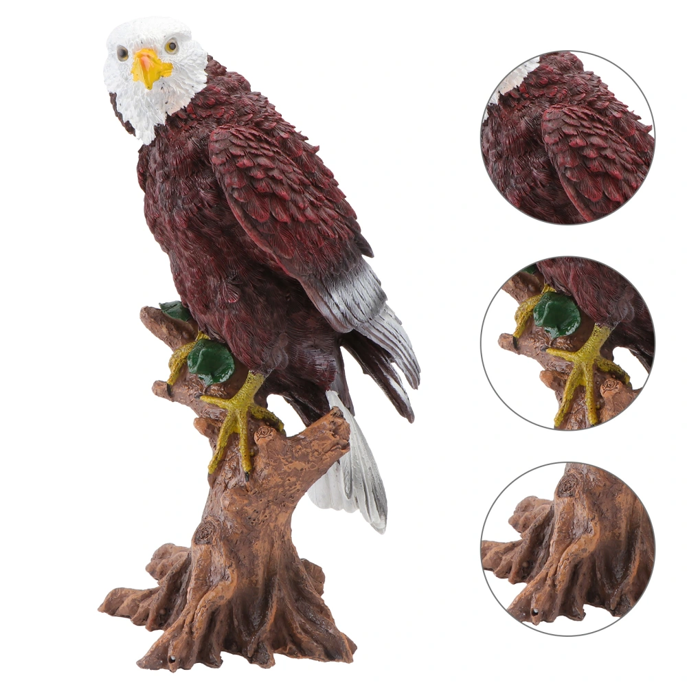 1Pc Simulated Eagle Decoration Animal Model Ornament Home Resin Artware (Brown)