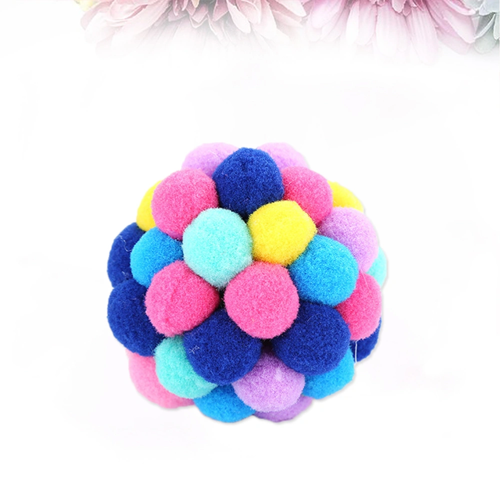 Bell Toys Bouncy Ball for Cats Colorful Plastic Bell Balls Pounce Chase Ball Toys Size S (Random Color)