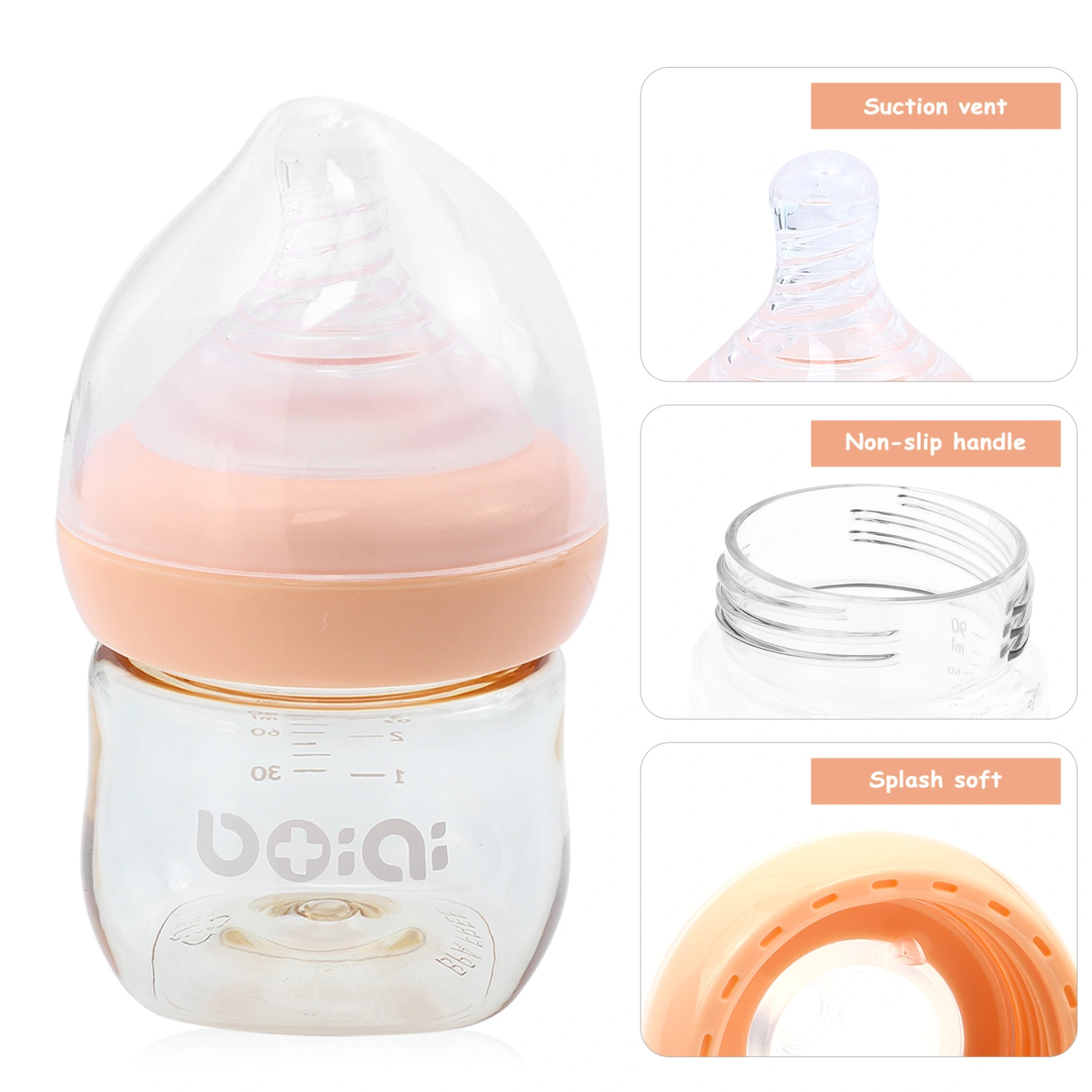 1pc Wide Caliber Baby Feeding Milk Bottle Newborn Milk Storage Bottle 90ml