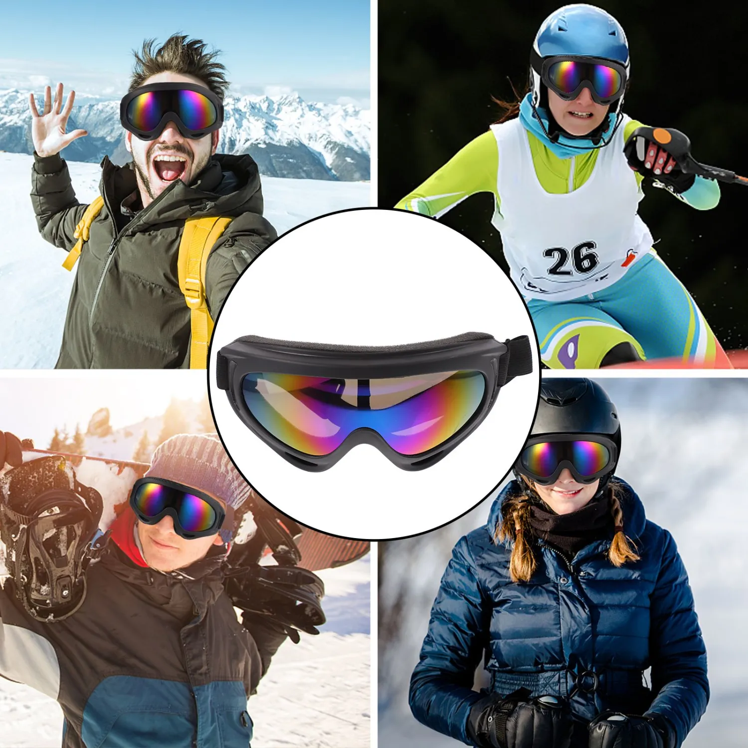 1 Pair Windproof Skiing Riding Cycling Eyeglasses Outdoor Sports Goggles