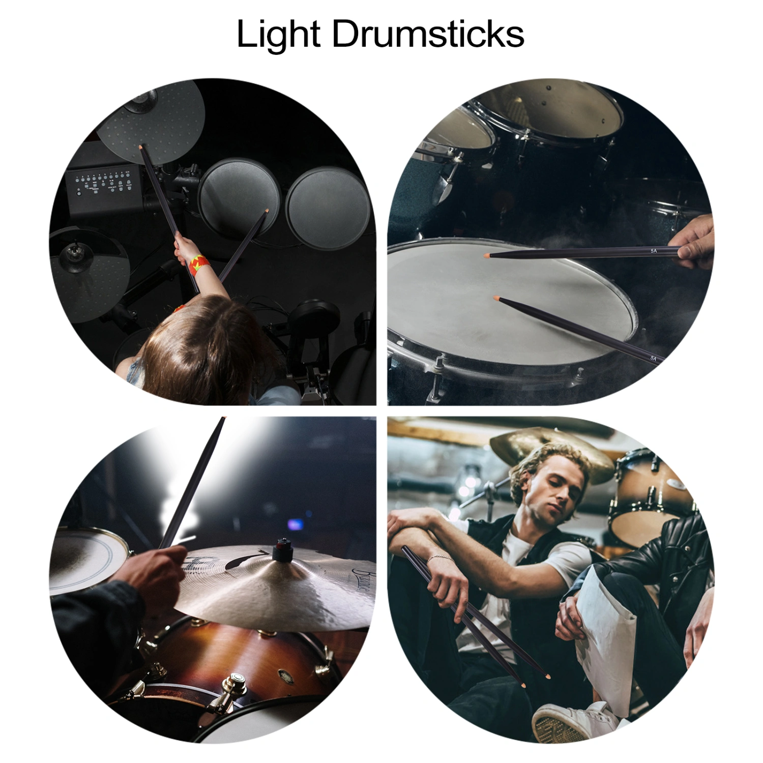 1 pair of Wood Drum Sticks Light Drumsticks Percussion Instrument Accessory