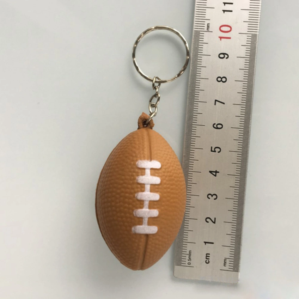 18 Pcs American Football Keychains Rugby PU Keyring Souvenirs Pendants Toys for Players Athletes Boys Teammates (Brown)
    