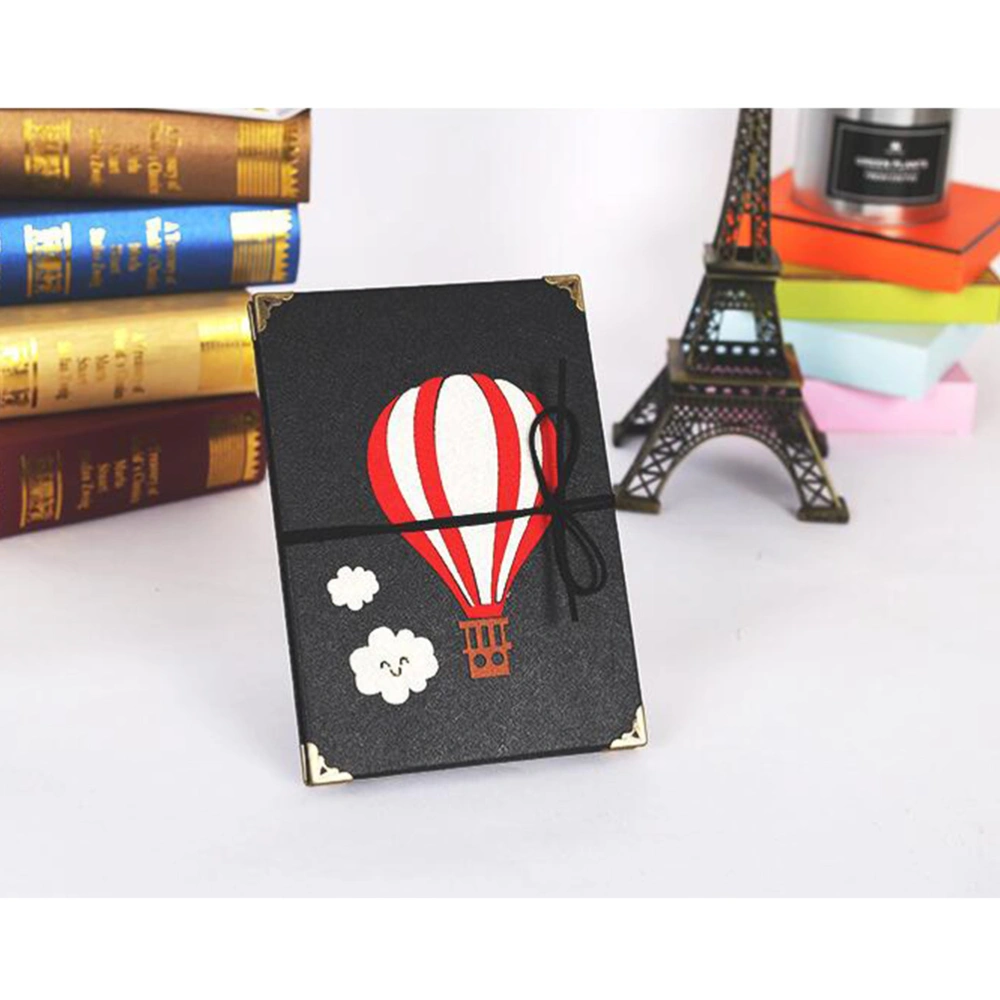 21x14.5cm Handmade Albums Black Felt Cover Balloon Pattern DIY Vintage Photo Albums Home Decoration Birthday Gift