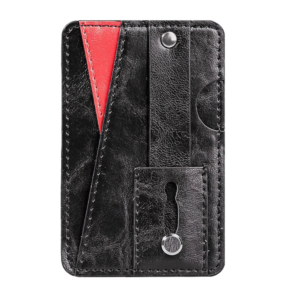 1pc Leather Phone Pocket Mobile Phone Wallet Adhesive Holder Credit Pouch Attachment(Random Color)