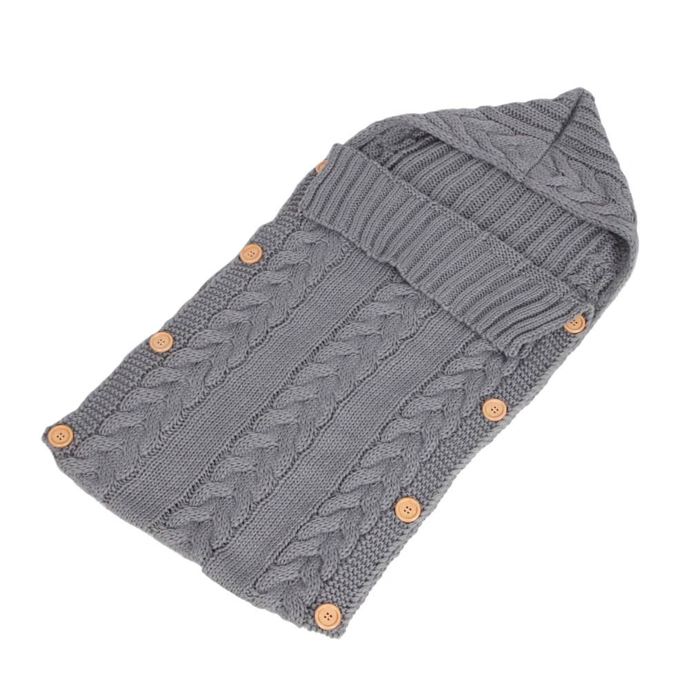 Newborn Baby Wrap Swaddle Blanket Baby Kids Toddler Knit Blanket Swaddle Sleeping Bag Sleep Sack Stroller Wrap for 0-12 Month Baby (Light Gray)