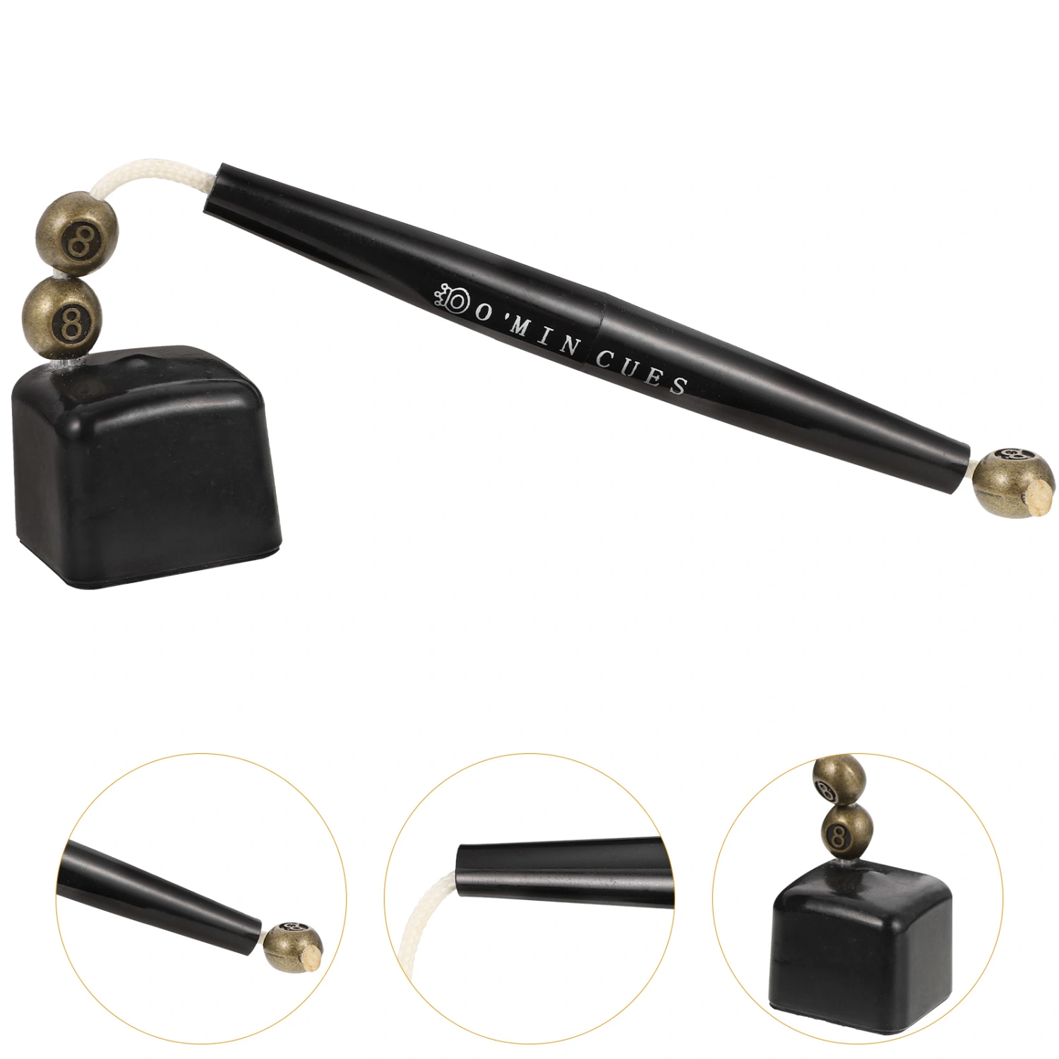 Plastic Snooker Pool Chalk Tip Hanging Pen Design Cue Chalk Holder (Black)