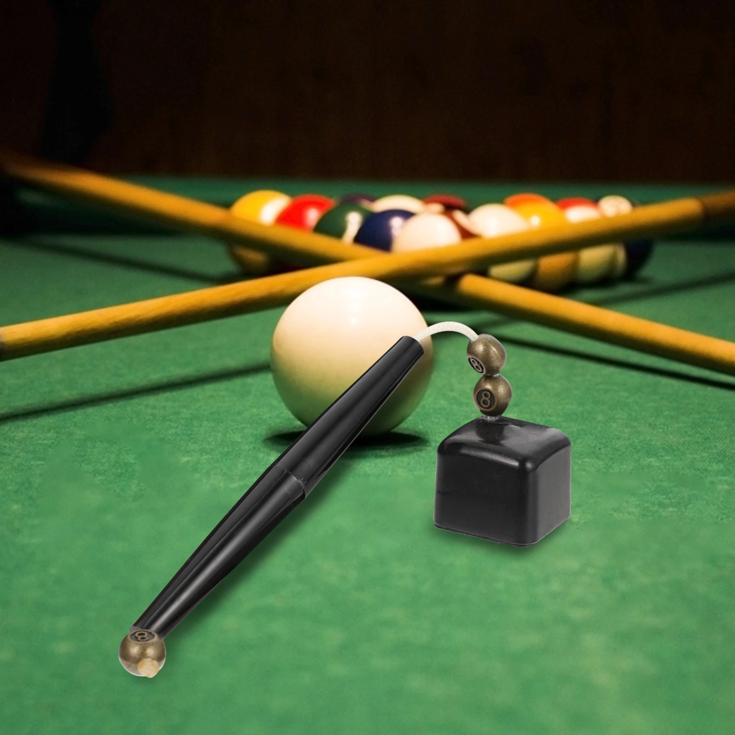Plastic Snooker Pool Chalk Tip Hanging Pen Design Cue Chalk Holder (Black)