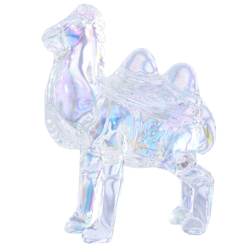 Crystal Camel Statue Ornament Lifelike Camel Craft Desktop Decor Microlandscape Camel Figurine