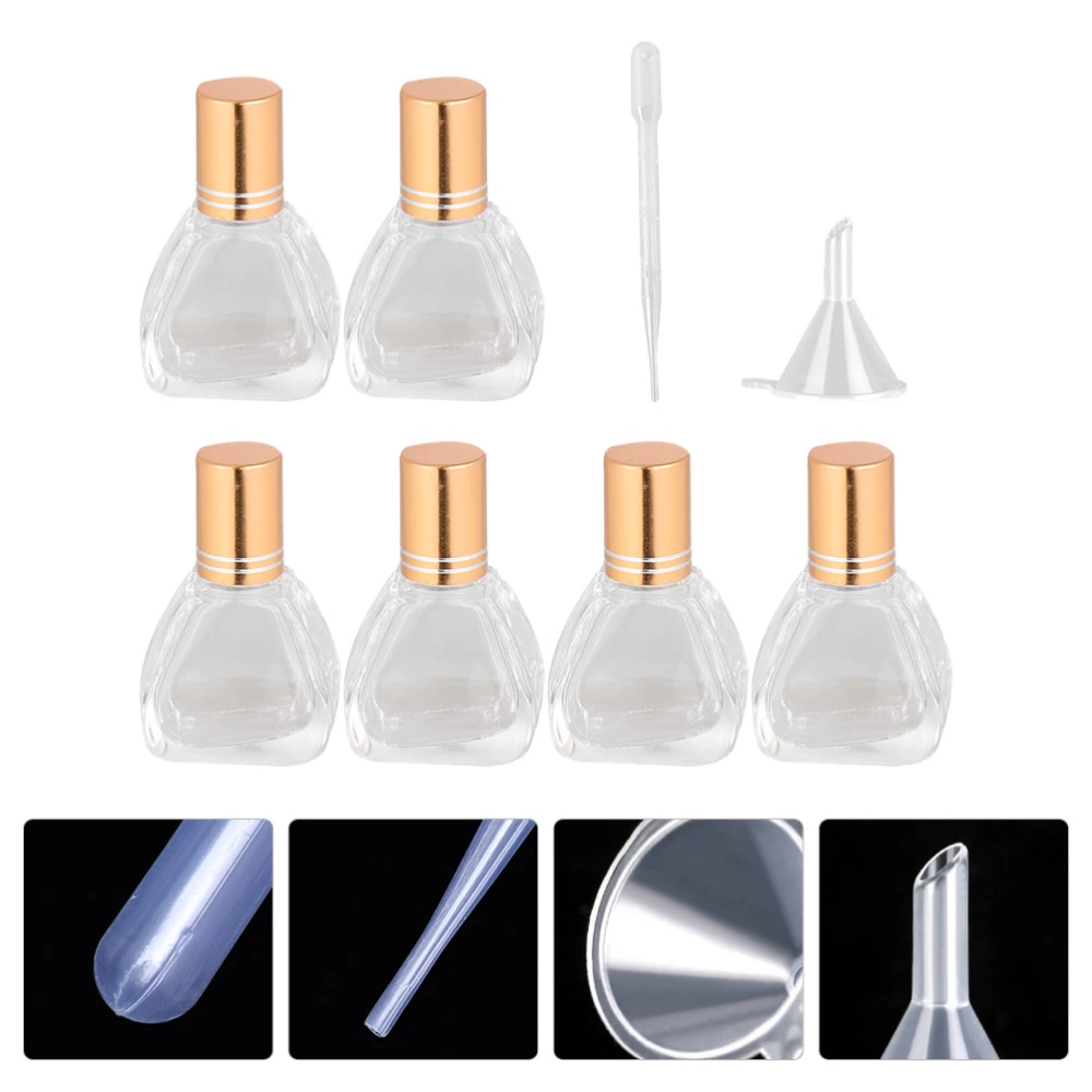 6pcs Roller Bottle Perfume Vials Essential Oil Bottle with Funnel Dropper