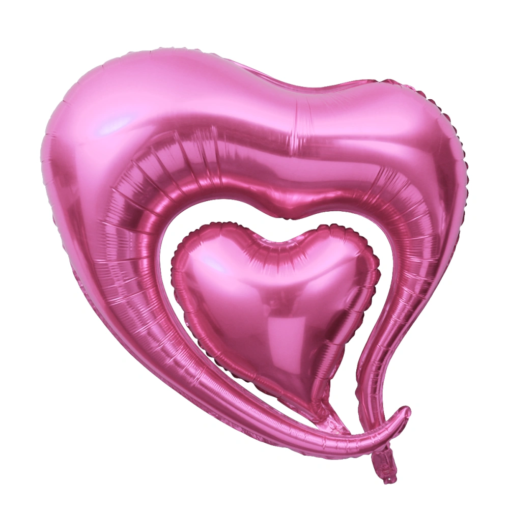 2pcs Hearts Shaped Foil Balloon Party Mylar Balloons for Valentine’s Day Wedding Birthday Party Decoration (Pink)