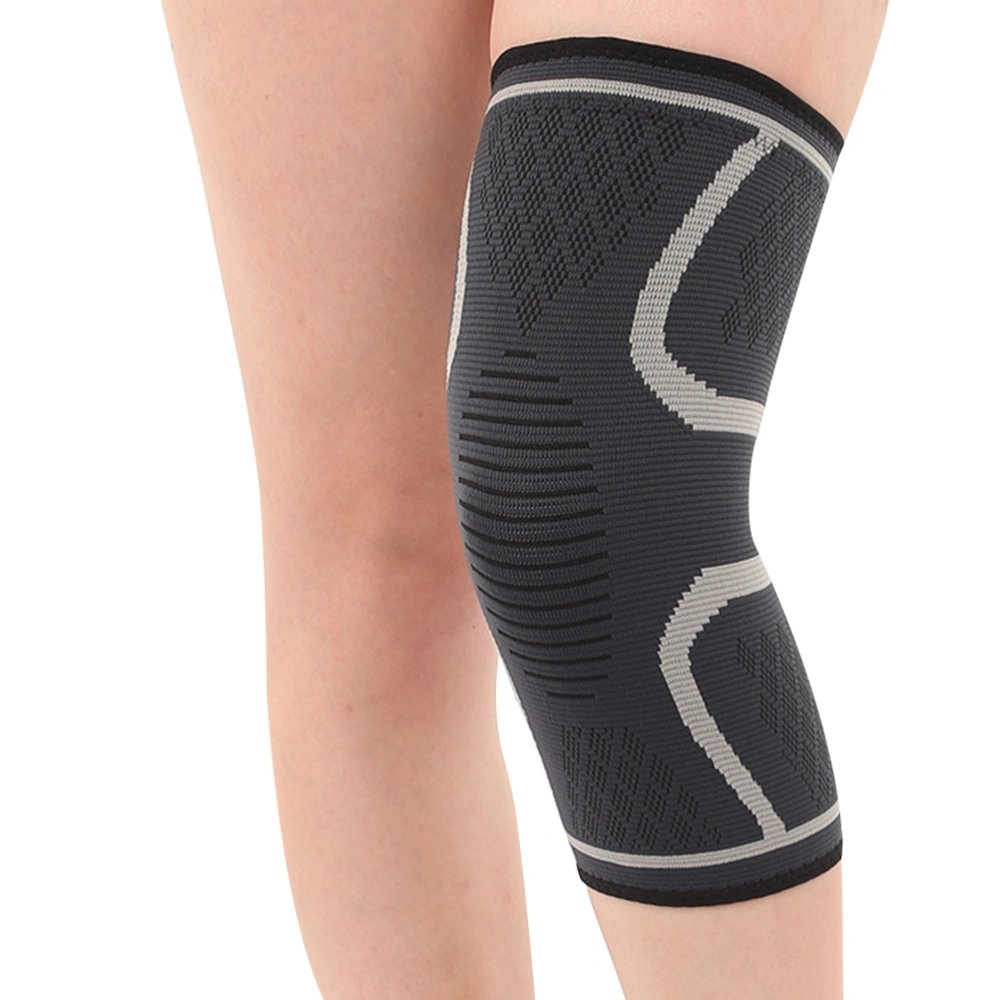 Anti Knee Support Brace Sleeve Knee Protector Brace for Running Hiking Outdoor Sports Activities - Size M(Grey)