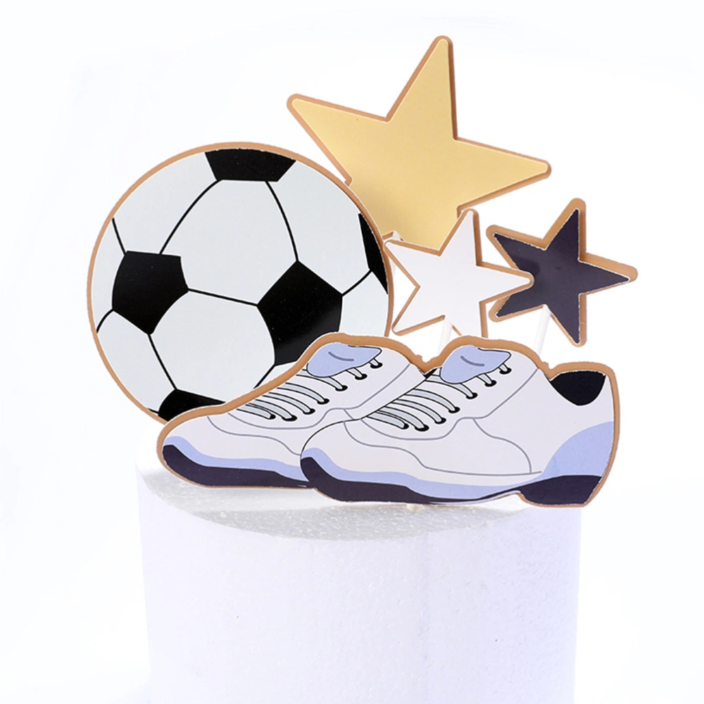 18pcs Boy Cake Toppers Football Cake Inserts Paper Cupcake Decor for Kids Birthday