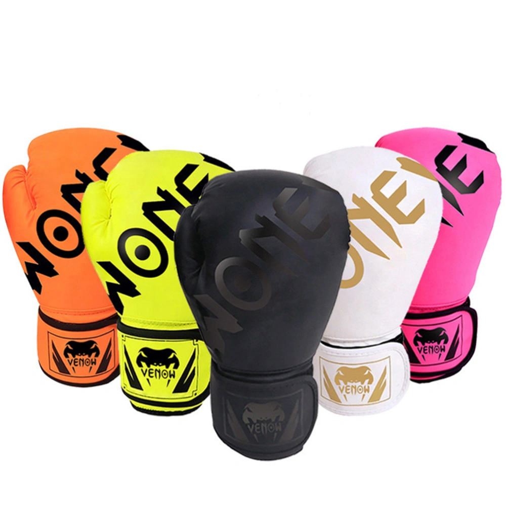 1 Pair Portable Boxing Gloves Protective Training Mitts Sparring Hand Pads for Wrestling Kickboxing Fighting (Orange)