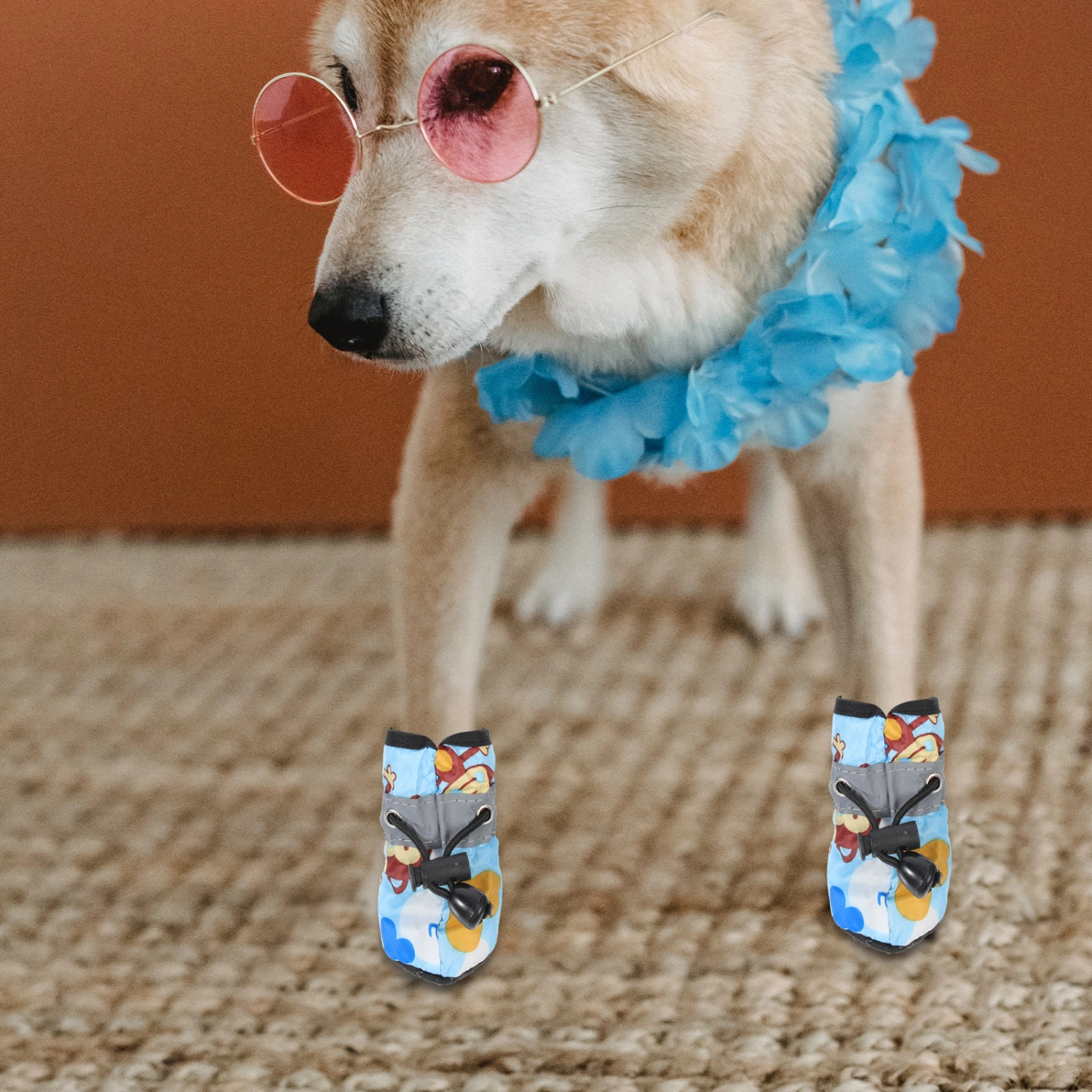 1 Set of Anti-Slip Dog Shoes Protective Puppy Shoes Convenient Pet Shoes Supple Dog Boots