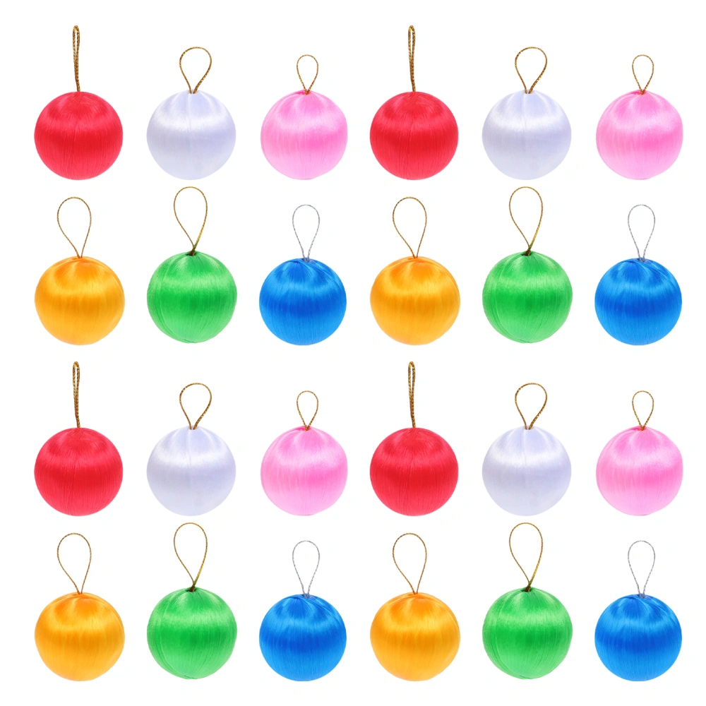 4 Packs/24PCS Holiday Xmas Round Ball Decoration Festive Colorful Ball Ornament